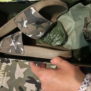 Valentino army slides size 38 worn